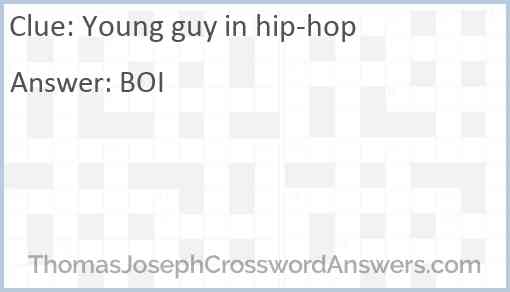 Young guy in hip-hop Answer