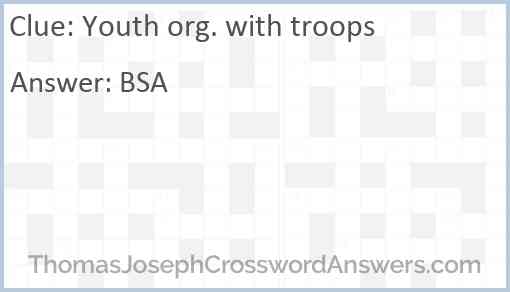 Youth org. with troops Answer