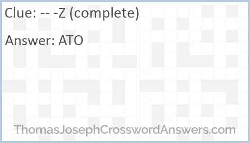 -- -Z (complete) Answer