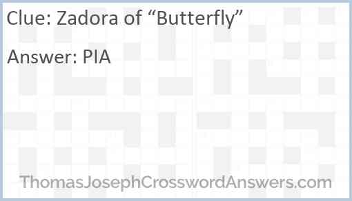 Zadora of “Butterfly” Answer