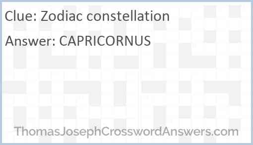 Zodiac constellation Answer